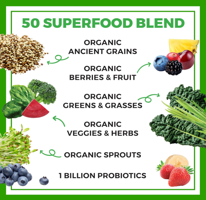 Orgain Organic Greens Powder + 50 Superfoods, Berry 3