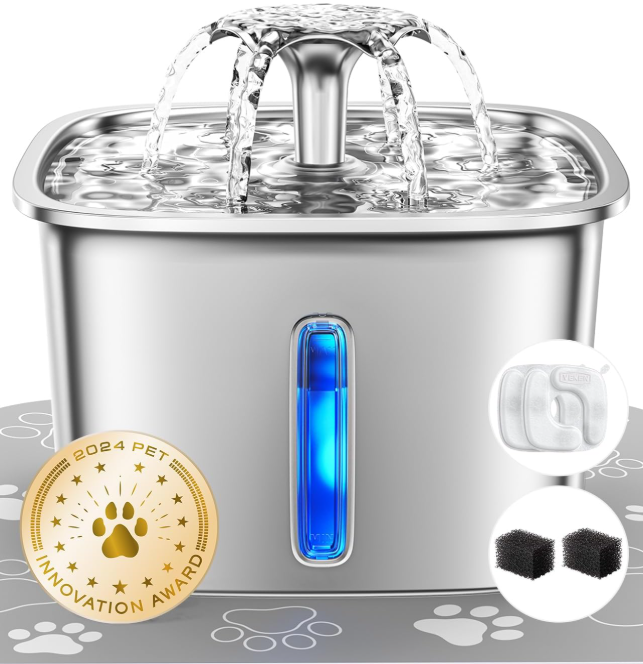 Veken Innovation Award Winner Stainless Steel Cat Water Fountain review